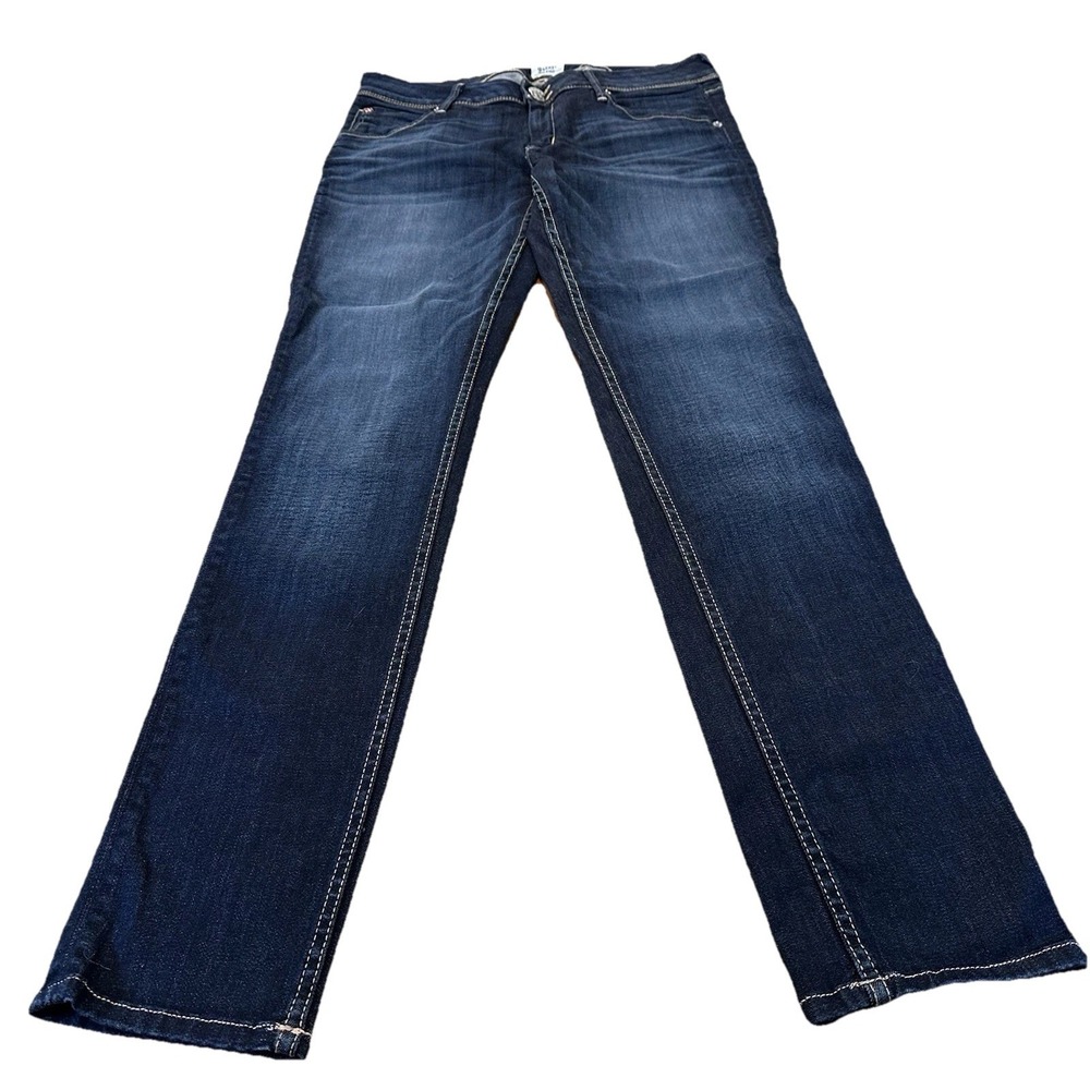 Hudson Womens Collin Flap Skinny Jean Dark Wash Denim Made in USA Size 29